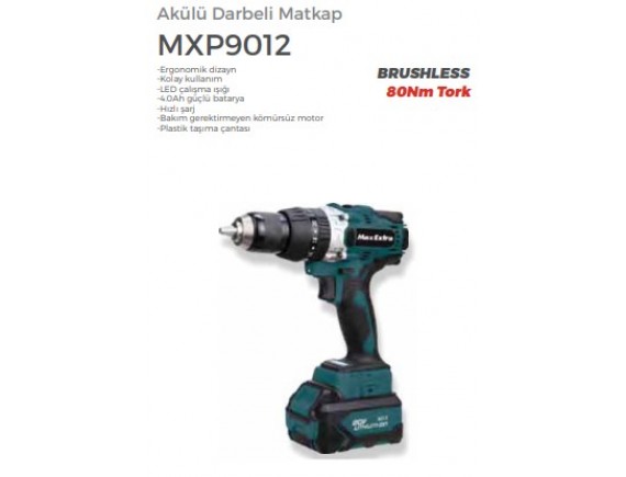 MAX-EXTRA MXP9012 AKÜLÜ DARBELİ MATKAP